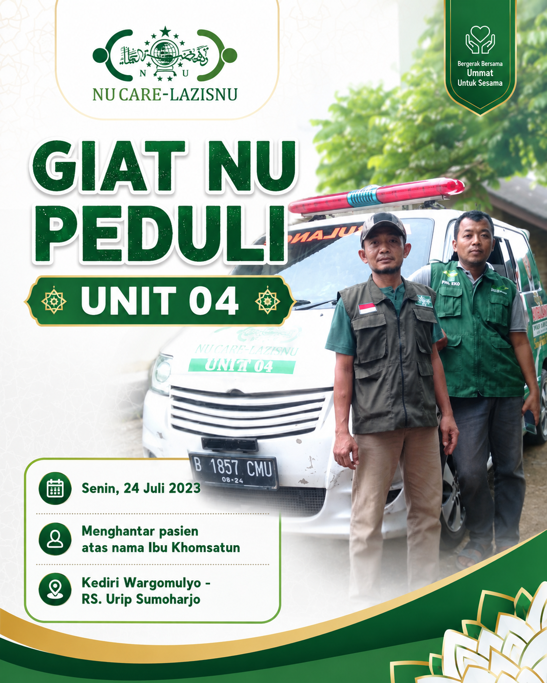 Rekam Jejak Sosial Rahmat Hidayatulloh Lewat Layanan NU Peduli Unit 04